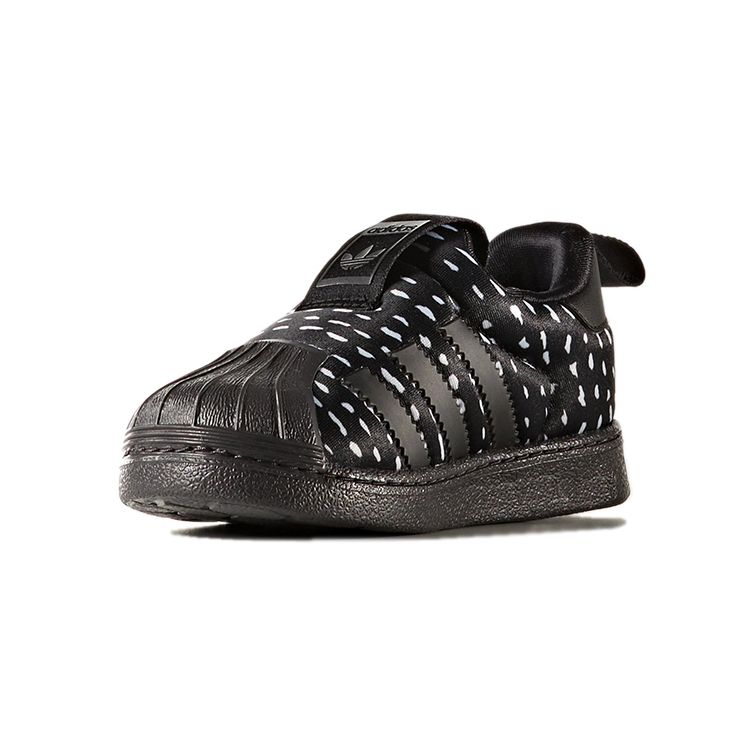 adidas Originals 360 I Full Print Dots Comfortable Versatile Low-Top Skate Shoes Baby Sneakers Black White BY9932