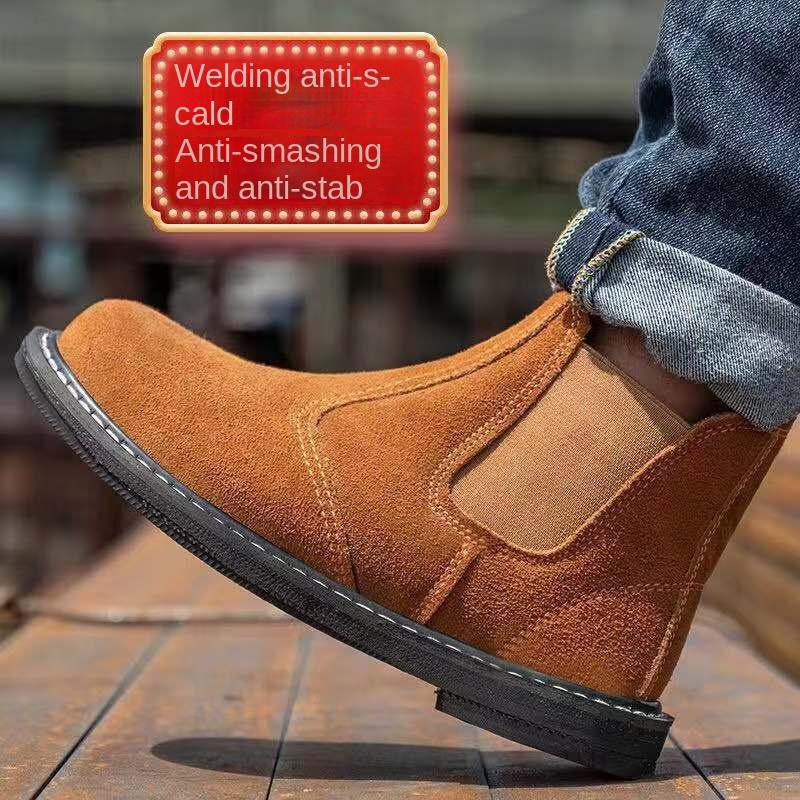 Labor Insurance Shoes Are Resistant To High Temperature, Smash-proof and Puncture-proof, Lathe Worker, High-top Men's Old Insurance Shoes