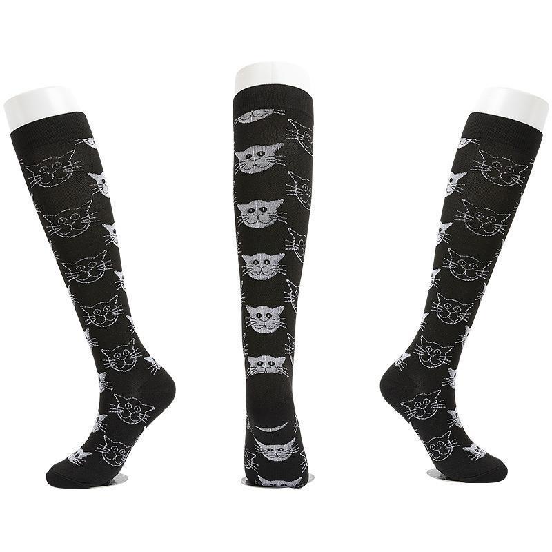 Unisex Outdoor Compression Sports Socks: Elastic, Knee-High, for Cycling & Fitness