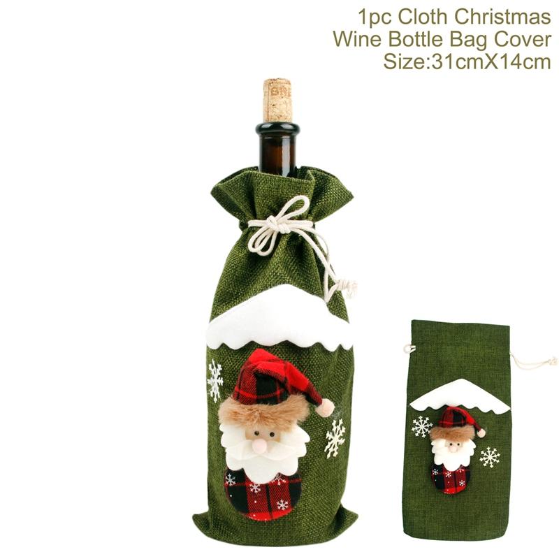 Christmas Wine Bottle Cover Merry Christmas Decorations For Home Christmas Ornament Xmas Table Decor New Year 2026 Navidad Gift