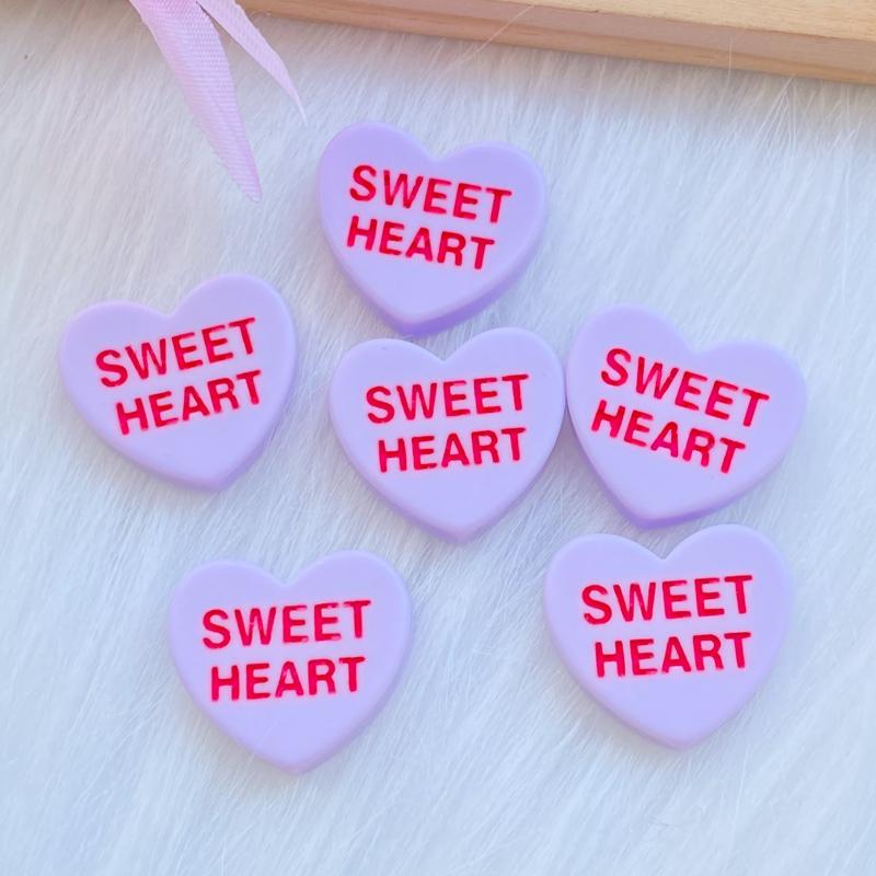 20pcs New Cute Resin Mini Heart Letter Flat back Cabochon Scrapbook Kawaii DIY Embellishments Accessories