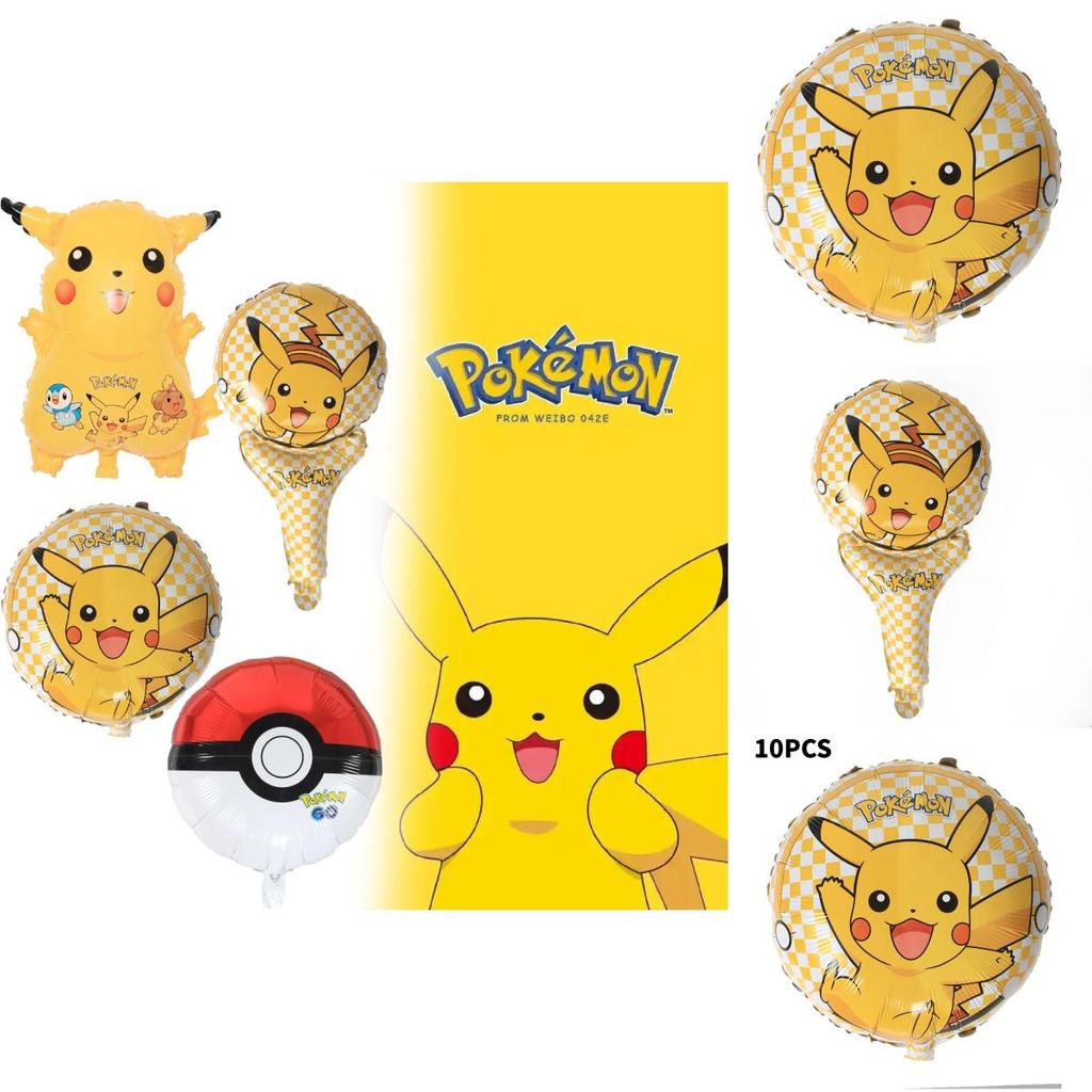 Pikachu Aluminiumfolienballon 18 Zoll Rund Cartoon-Tier Partydeko Für Geburtstagsfeiern