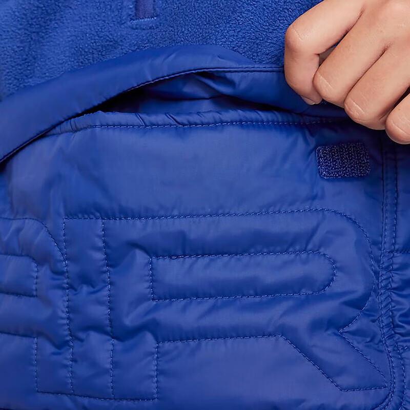 Nike Solid Color Logo Hooded Long Sleeve Jacket Kids jackets Blue DV3066-455