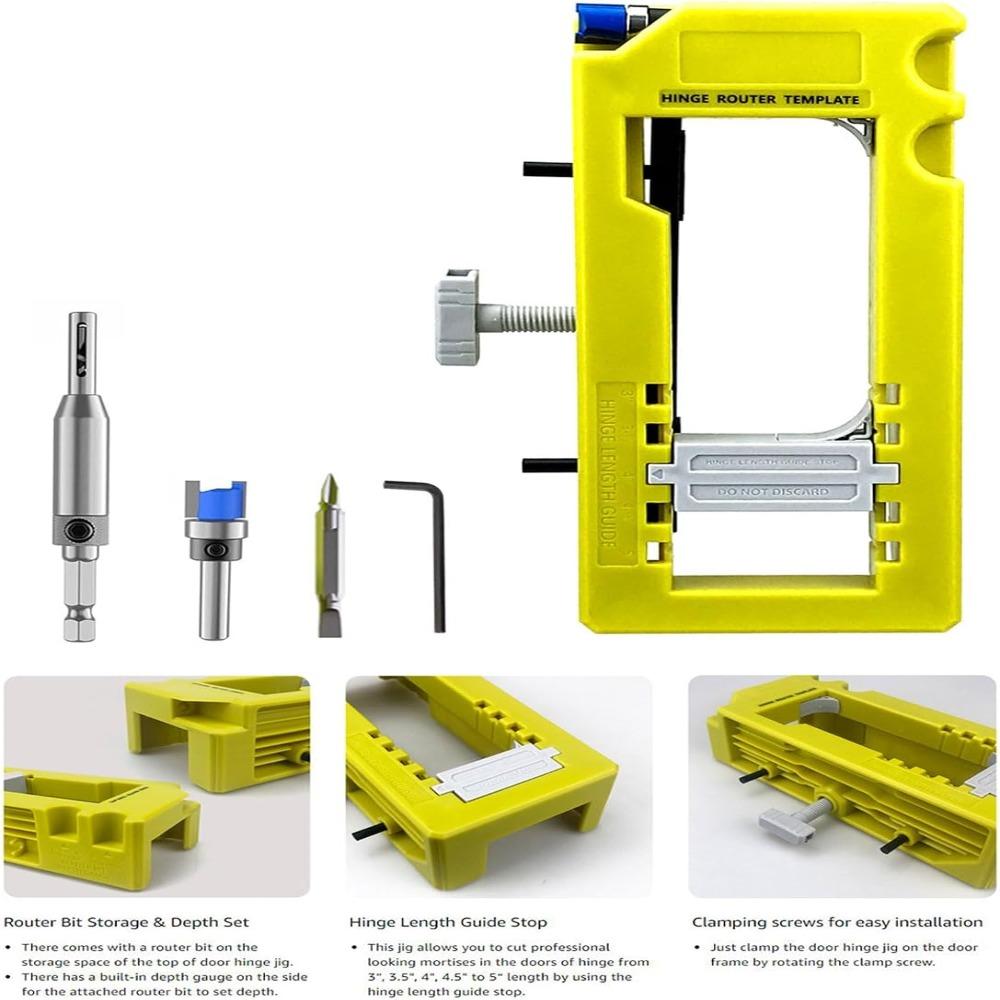 Square Door Hinge Router Template Adjustable Door Hinge Mortiser Door Hinge Jig Home Improvement