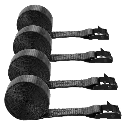 Set of 4 2m x 25mm Lashing Straps with Cam Buckles, Maximum Load Capacity 225kg, Tie-Down Straps, Cable Ties for Securing Luggage, Transporting, Packa