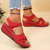 Fashion Classics Red Hook Loop Women Wedges Sandals PU Women's Thick Platform Sandalias Summer Lightweight Comfort Beach Shoes