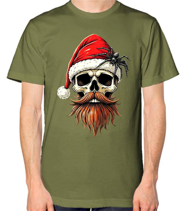 

Skull Spider Beard Santa Claus Hat T-Shirt Merry Xmas Rock N Roll Christmas Top 5XL різнокольоровий