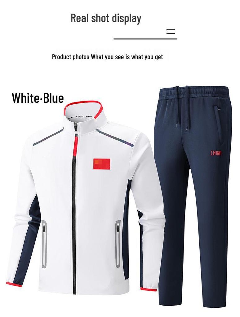 Unisex Chinese Martial Arts Sports Uniform: New Style Two-Piece Casual Suit with Stand-up Collar for Coaches and Teams Running or Training
