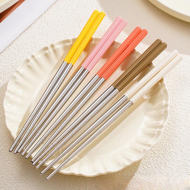 RuHan Cute Milky White 304 Stainless Steel Chopsticks