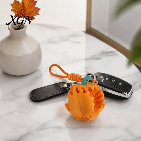 Creative Desktop Decoration 3D Printed Gear Ball Pumpkin Fidget Toy, Flexible Spinner Ornaments, Stress Relief Sensory Toys Toy for Home Office