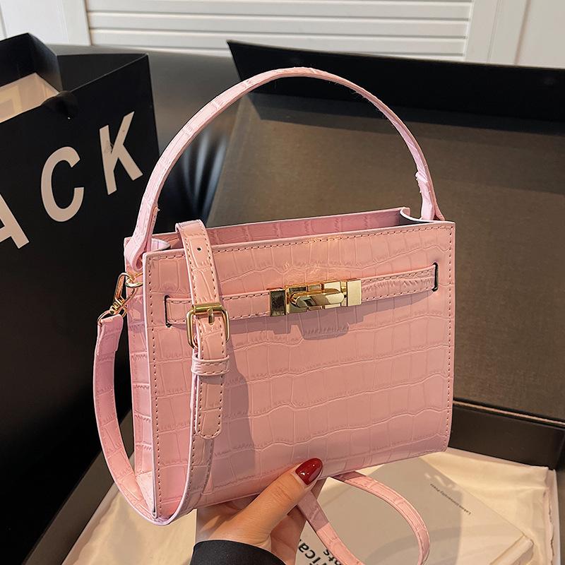 Popular new product temperament fashionable high-end texture stone pattern handbag bag casual commuting style light luxury messenger bag women