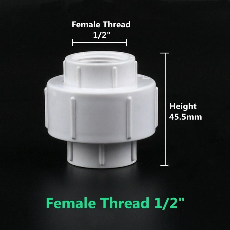 

1 шт. 1/2 3/4 1 Двойной резьбовой ПВХ соединитель-муфта, Разъемный фитинг для аквариума, Садовая поливочная ирригационная арматура 1pc