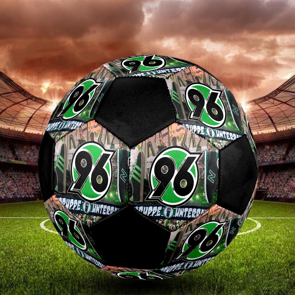 Pallone da Calcetto Indoor Hannover 96 Colorato Cucito a Macchina PVC Misura 5 Allenamento di Squadra Pronto per la Competizione Resistente Alta Rimbalzo Fresco Regalo Sportivo