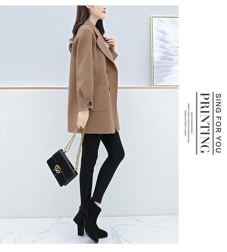 2024 Autumn/Winter Plus Size Slimming Wool Coat for Petite Women