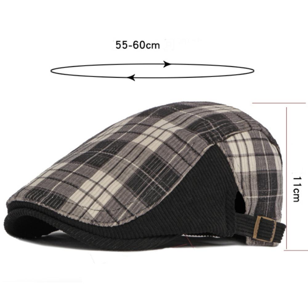 HT4952 Beret Cap Thick Warm Autumn Winter Hats for Men Women Artist Painter Plaid Beret Hat Male Female Ivy Flat Cap Mens Beret