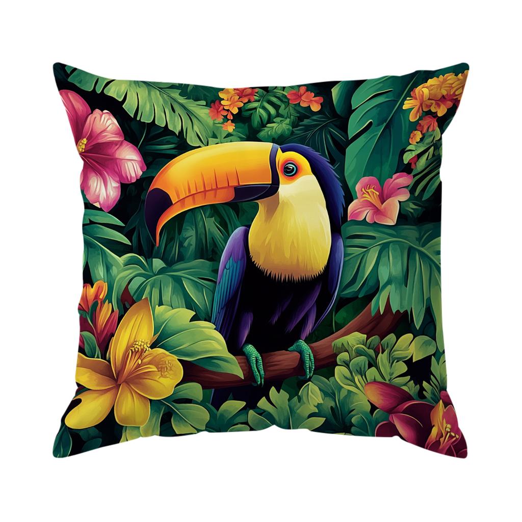 4pcs settropical jungle animals Cushions Pillowcase Polyester Cushion Cover Throw Pillow Pillowcover Home Car Sofa Decor