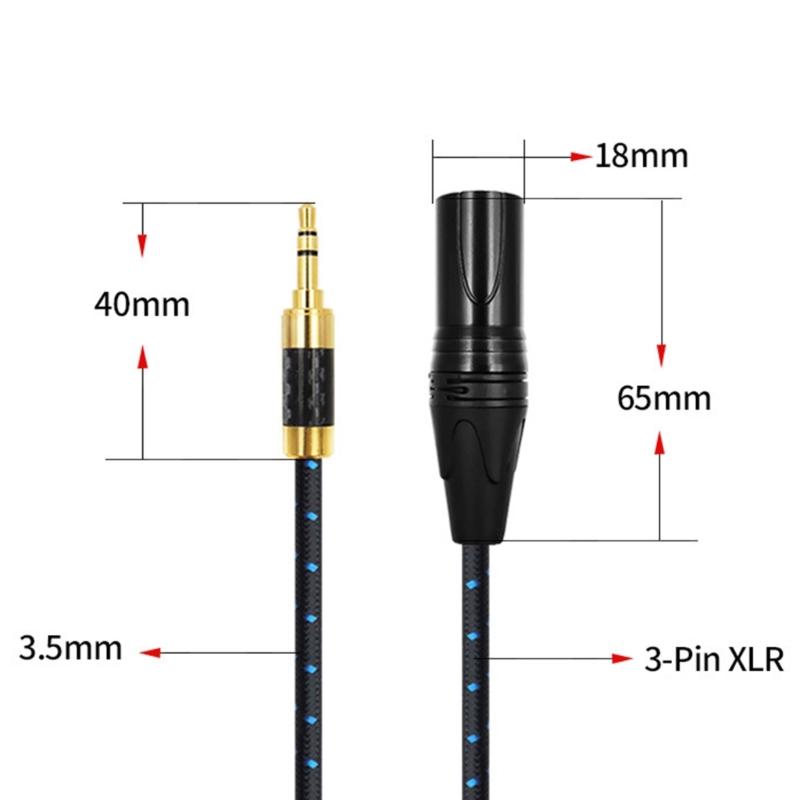 Reliable 3.5mm to XL Wire with Reinforced PVC Braiding Advanced Patches Cable Clear & Smooth Sound for Music Playbacks