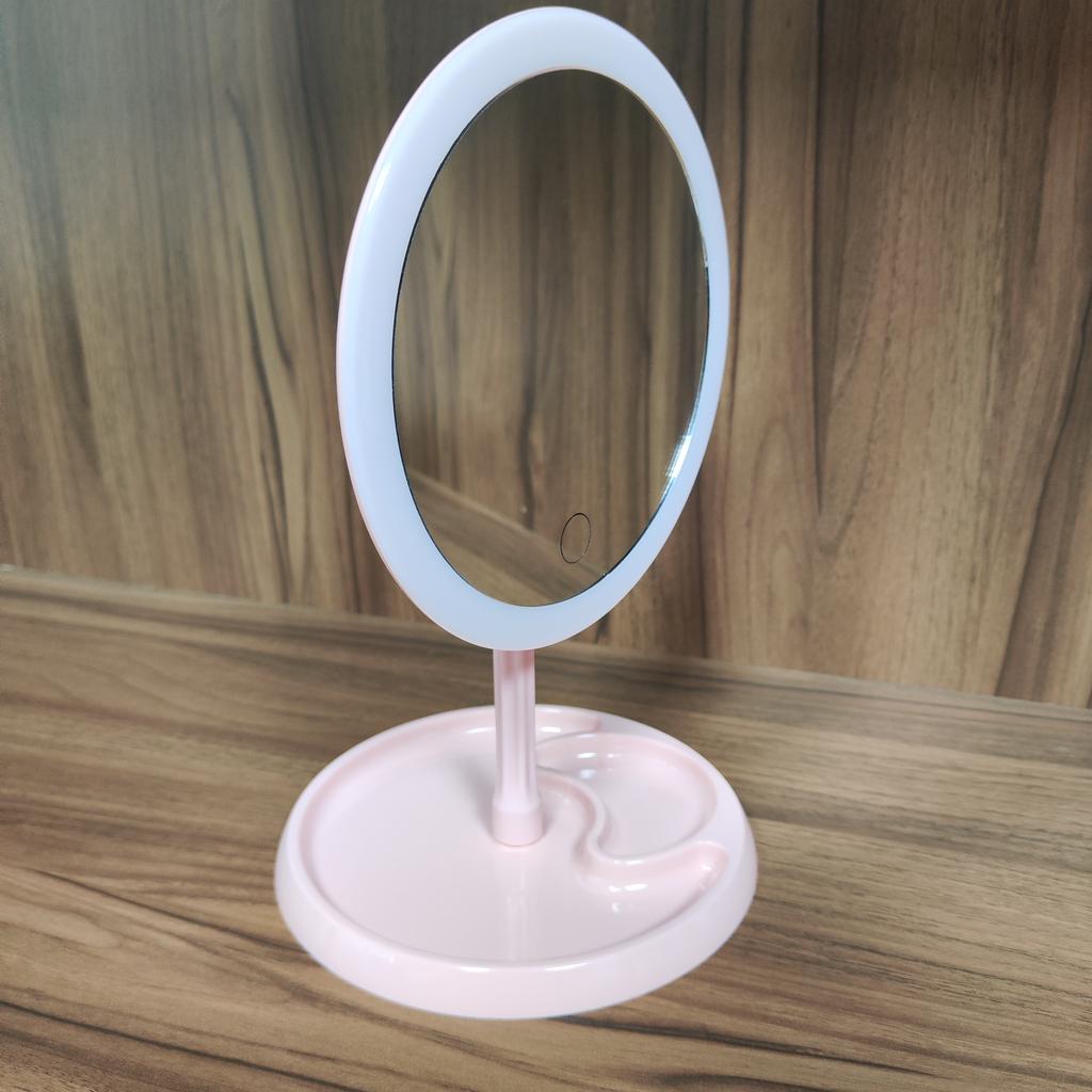 LED Touch Screen Makeup Mirror USB Rechargeable Flexible Fill Light Makeup 3 Color Modes Makeup Mirror Tool Bathroom Fill Light