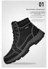 Men's Waterproof Non-Slip High-Top Hiking & Travel Shoes - Versatile, Outdoor, Plus Size, Velvet-Lined.