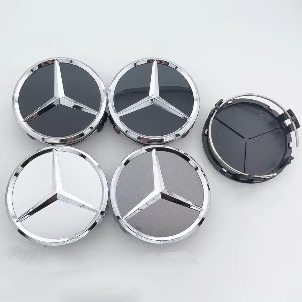 WVOSP1 Hot 2026 New For Benz 4pcs 75mm Automotive Center Wheel Cover Badge Modification Accessories For Mercedes Benz AMG C E S GLE CLC