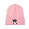 Dabbing Francouzský buldoček Funny Knitted Caps Dámské Unisex čepice podzimní zimní čepice Polyester zateplené čepice