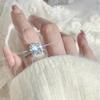 Niche Design High Carbon Diamond Rock Sugar Ring Female Tide Light Luxury High Sense Temperament Versatile Sweet Gift Heavy Industry