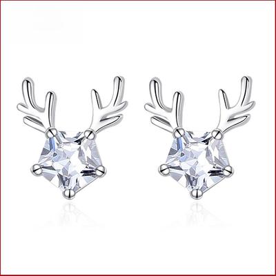 Damen Hirschgeweih Ohrringe: Waldstil, Kleine Geweihe, Sterndesign, Koreanische Mode, Schicker Elchschmuck