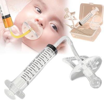 1set Silicone Medicine Dispenser with Pacifier Dropper - Transparent Feeding Tube, C, Easy-to-Use Medication Syringe Set
