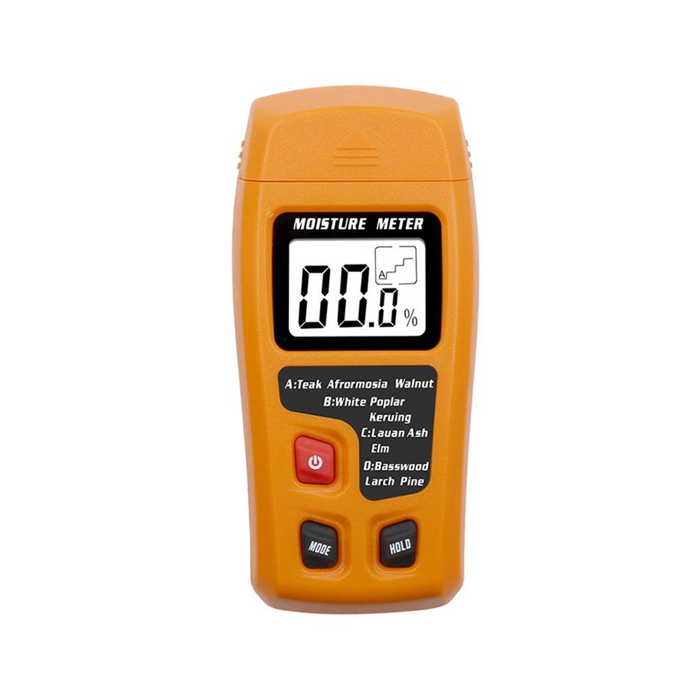 4 Measurement Modes Wood Moisture Tester Two Pins Accurate Wall Moisture Detector LCD Display 0-99.9% Timber Damp Hygrometer