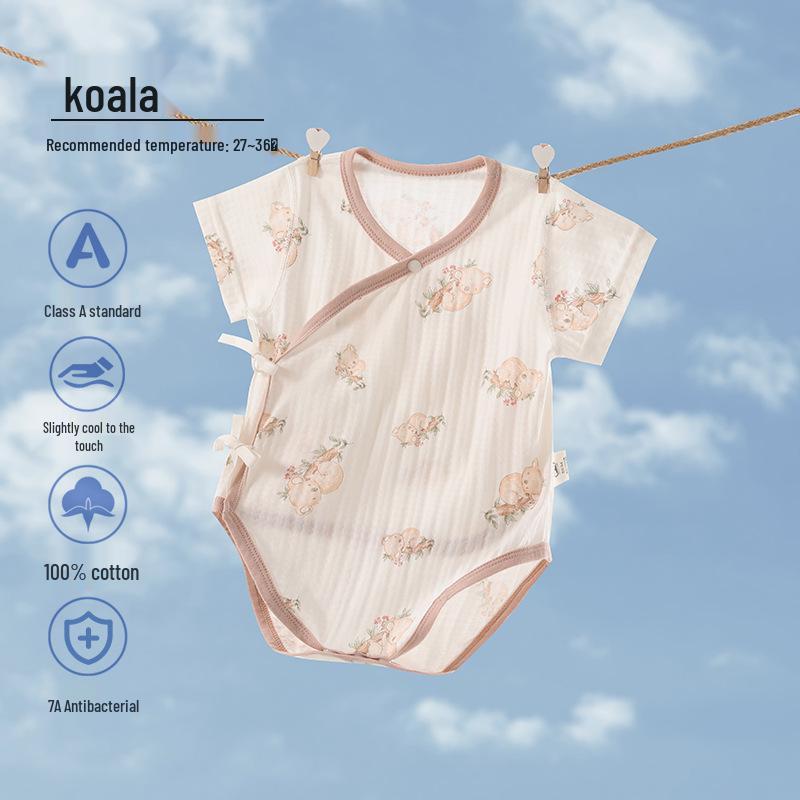 Ademende Zomer Katoen Baby Outfit: Lichtgewicht, Zweetabsorberend & Zacht voor 0-1 Jarigen