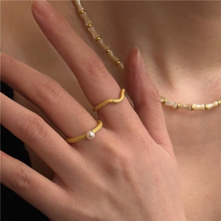 Elegant Korean Inspired 2024 Geometric Open Adjustable 925 Silver Ring For Women