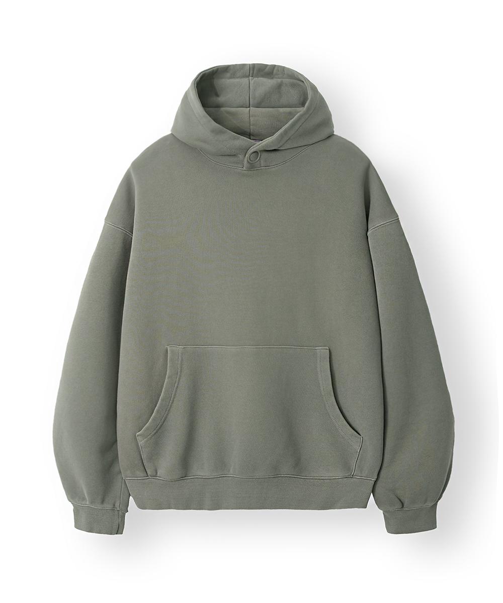 Whoops Garment Dyed Ring Snap Hoodie [Khaki] M