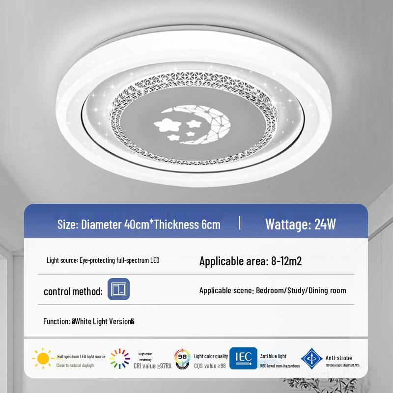 2025 Modern Minimalist LED Ceiling Light for Master Bedroom & Kids' Rooms - Full Spectrum Eye Protection