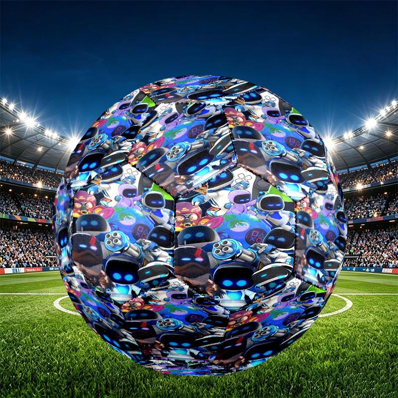 Cosmic Bot Crew Print Size 5 Soccer Ball, PU Wear Resistant Football for Match Training and Daily Practice, Birthday Gift for Soccer Fans