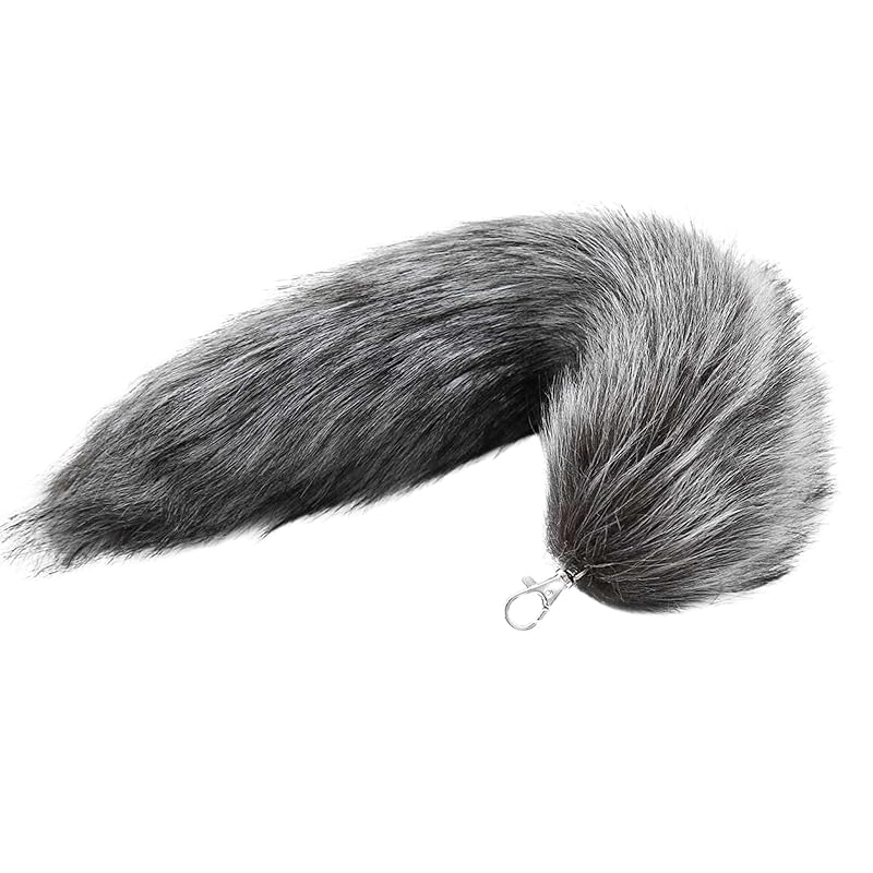 

[MARUHADO] animal fluffy tail gal Tail key ring fur cosplay fox butt charm fox tail dark gray