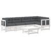 VidaXL Salon de Jardin avec Coussins 6 pcs, Canapés avec Dossier et Accoudoir, Ensemble de Meubles avec Table Basse Patio 3185984