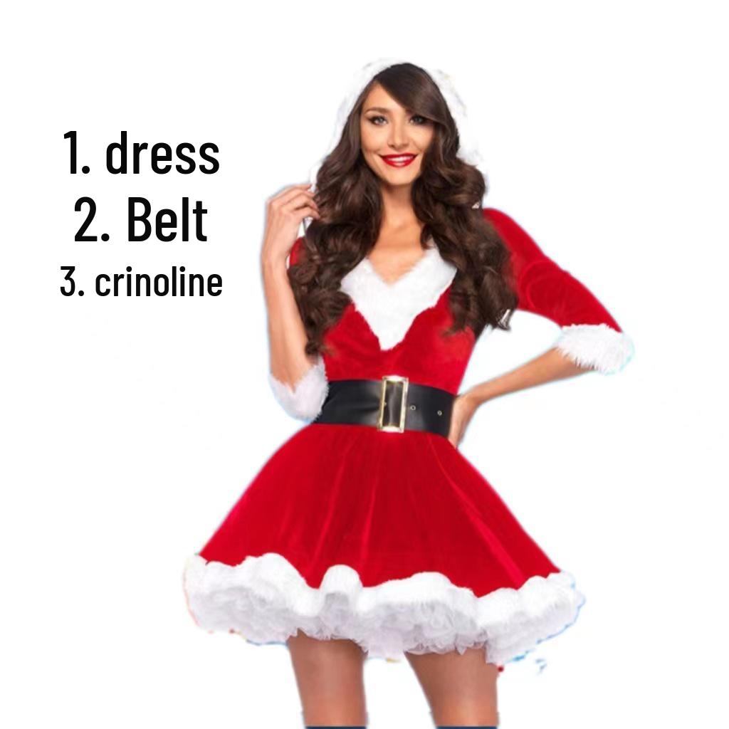 Auf Lager Weihnachts-Königin Kostümkleid für Damen für Erwachsene - Ideal für Fotos und Auftritte