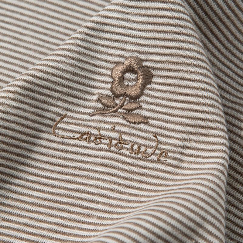 MONTAGUT Men's Striped Silk Blend Round Neck T-Shirt