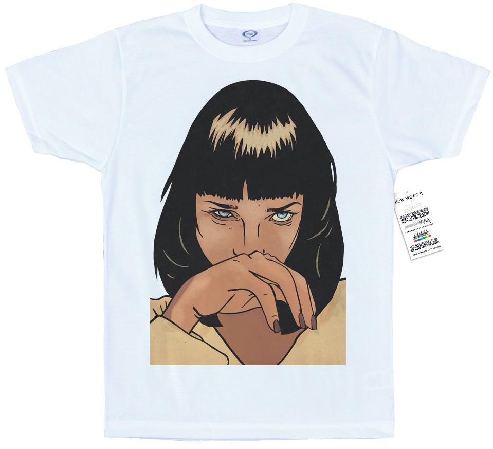 Mia Wallace T Shirt Artwork Pulp Fiction Uma Thurunisex Hero In