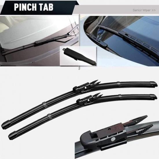 24" & 21" Front Bracketless Windshield Wiper Blades Direct Connect All Season US