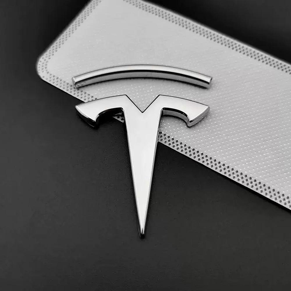 Adesivo Emblema Metallo Premium 3D per Logo Auto Tesla Decalcomania Decorazione Carrozzeria Parafango Bagagliaio per Tutti i Modelli Tesla