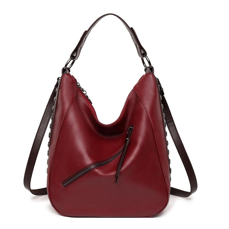 

Высококачественные кожаные роскошные сумки с заклепками, женские сумки на ремне, дизайнерская сумка через плечо для женщин, модная женская сумка-мессенджер красный