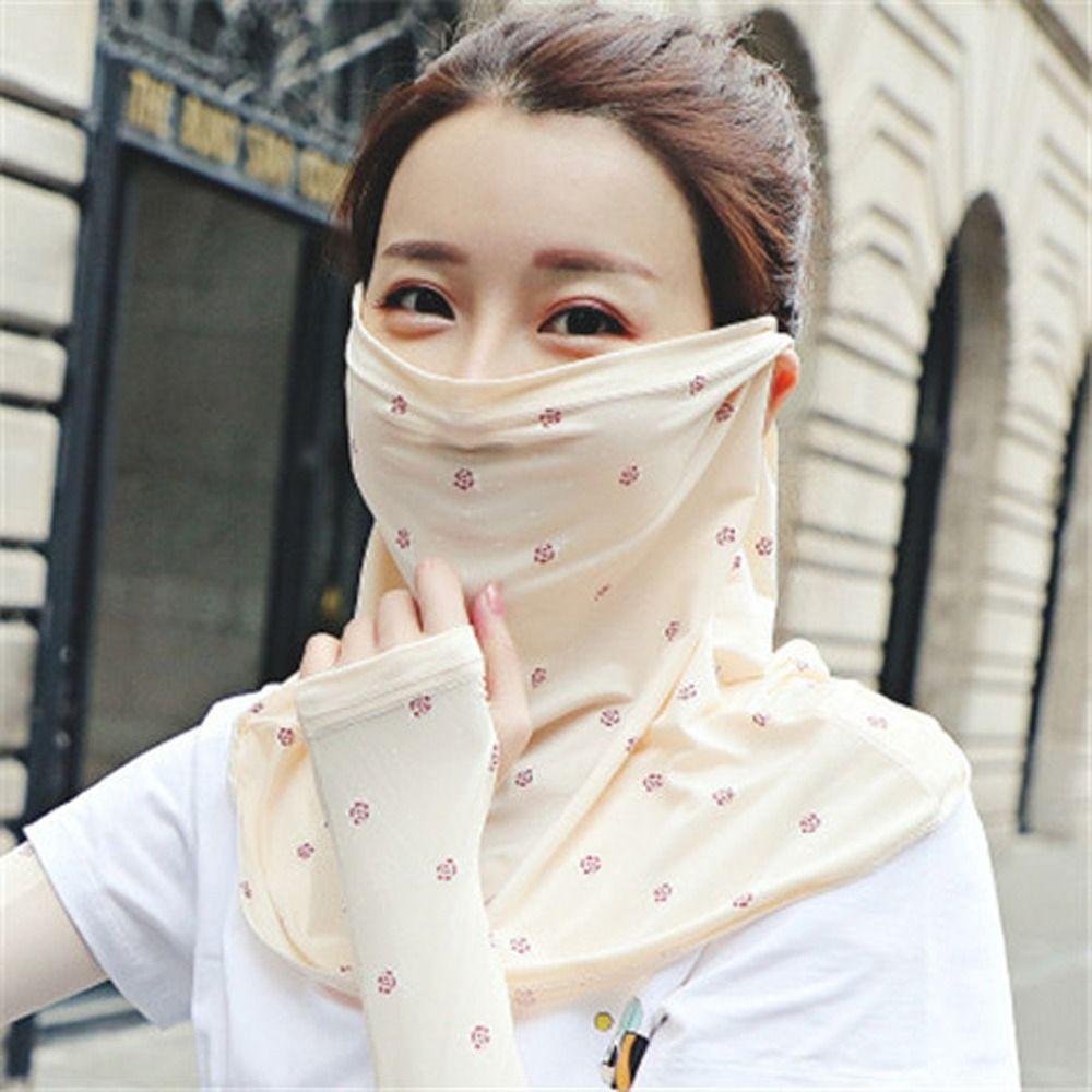 Anti-UV Sunscreen Face Mask Veil Flower Driving Face Shield Veil  Hiking