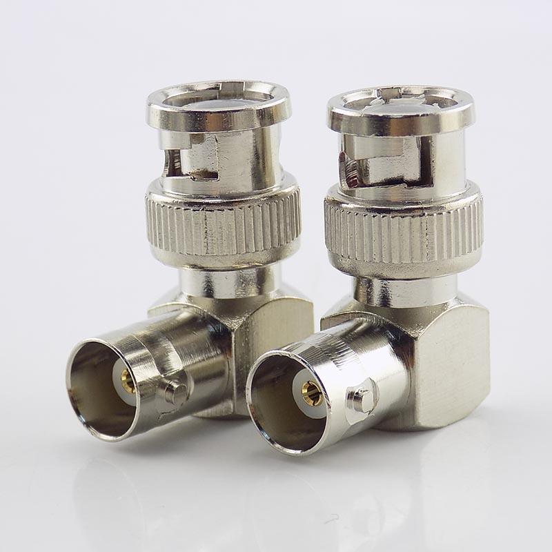 Right Angle To BNC Female Jacks Adapter L-shaped BNC Male Connector for CCTV Security Video Surveillance System