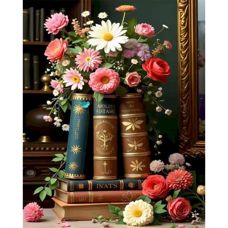 GATYZTORY Diy Painting By Numbers Flower Book Landscape Coloring By Numbers Artwork Diy Gift Paint Kit On Canvas Paint Set