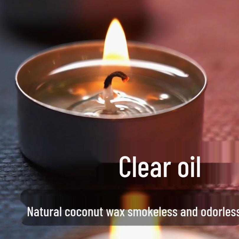 Natural Coconut Wax Tea Offering Candles: Smokeless, Odorless, Aromatherapy Enhancing, Ideal for Buddha Rituals and Home Atmosphere.