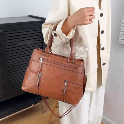 Damen-Ledertaschen mit Henkel, Luxus-Designer-Handtasche und Geldbörse, einfarbige Umhängetasche für Damen, Reisetaschen für Pendler