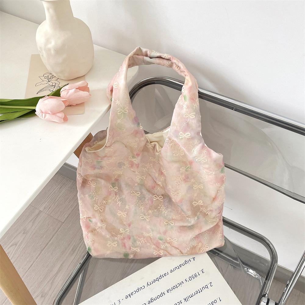 

Высококачественная сумка-бант с защитой от смазывания, нежная нишевая сумочка, сумка через плечо, сумка под мышкой, сумка-тоут розовый