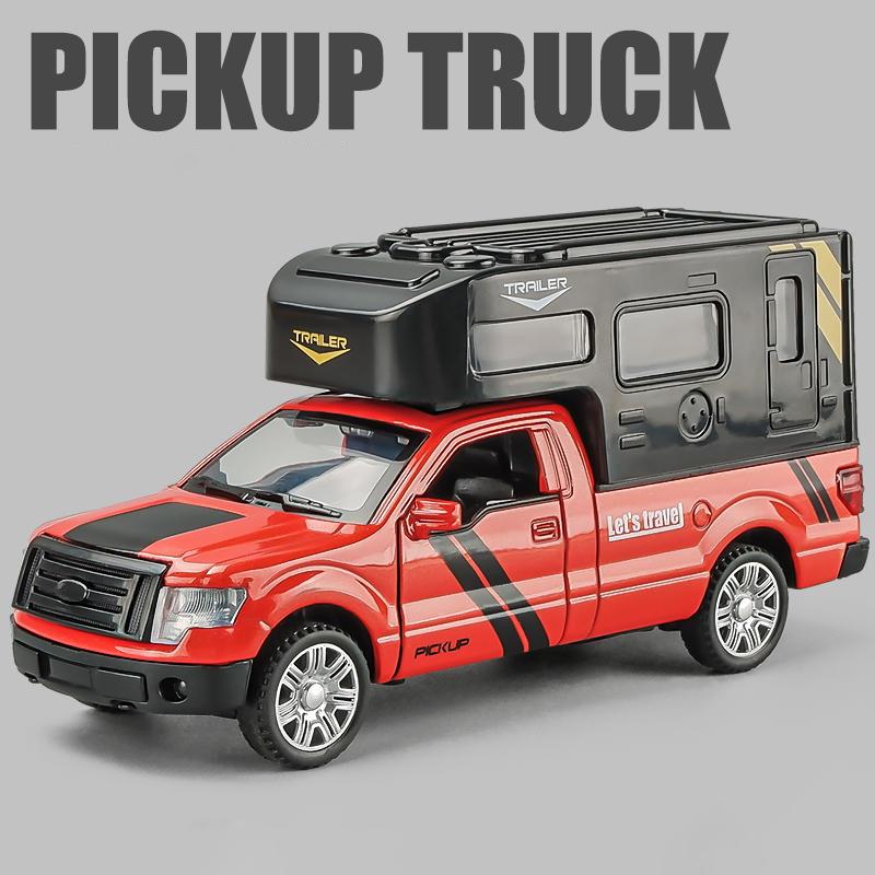 1/32 Ford F150 RV Pickup Truck Alloy Die Cast Toy Car Model Sound and Light Children's Toy Collectibles Birthday Gift