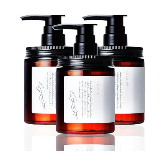 Clay cream shampoo cocone 3 bottles set [All-in-one organic moisturizing time saving] Hagukumi Plus 380ml x 3 bottles